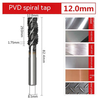 HKM-473555 Cobalt High-Speed Steel Spiral Tip Tap Drill Bit Set M2-M12 for CNC and Machining Applications