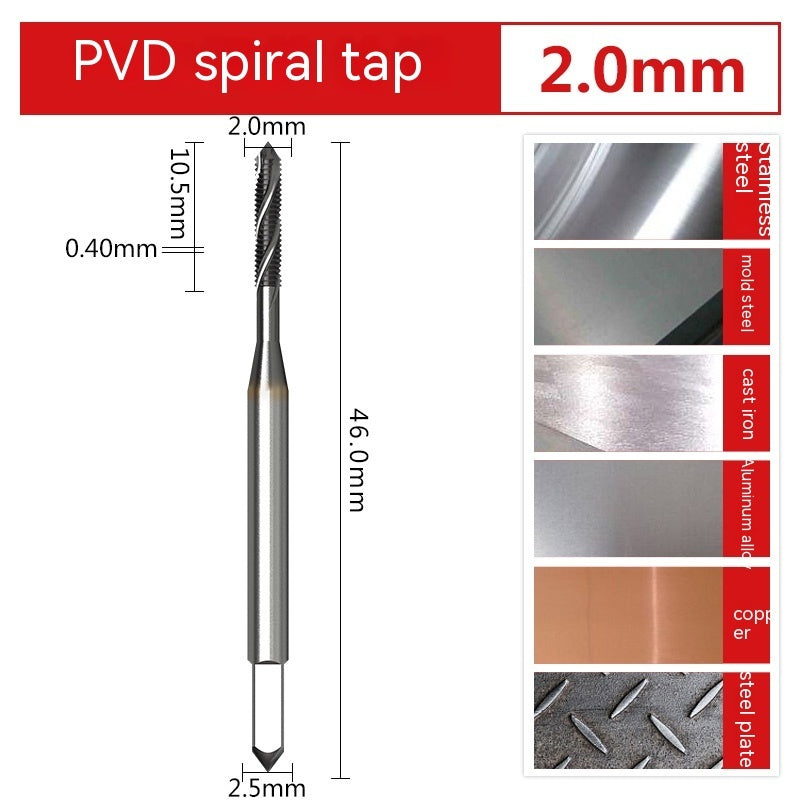 HKM-473555 Cobalt High-Speed Steel Spiral Tip Tap Drill Bit Set M2-M12 for CNC and Machining Applications