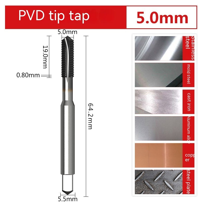 HKM-473555 Cobalt High-Speed Steel Spiral Tip Tap Drill Bit Set M2-M12 for CNC and Machining Applications