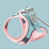 HKM-473555 Reflective Cat Harness with Traction Rope - Adjustable for Small to Large Cats, Anti-Stroke Design