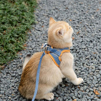 HKM-473555 Reflective Cat Harness with Traction Rope - Adjustable for Small to Large Cats, Anti-Stroke Design