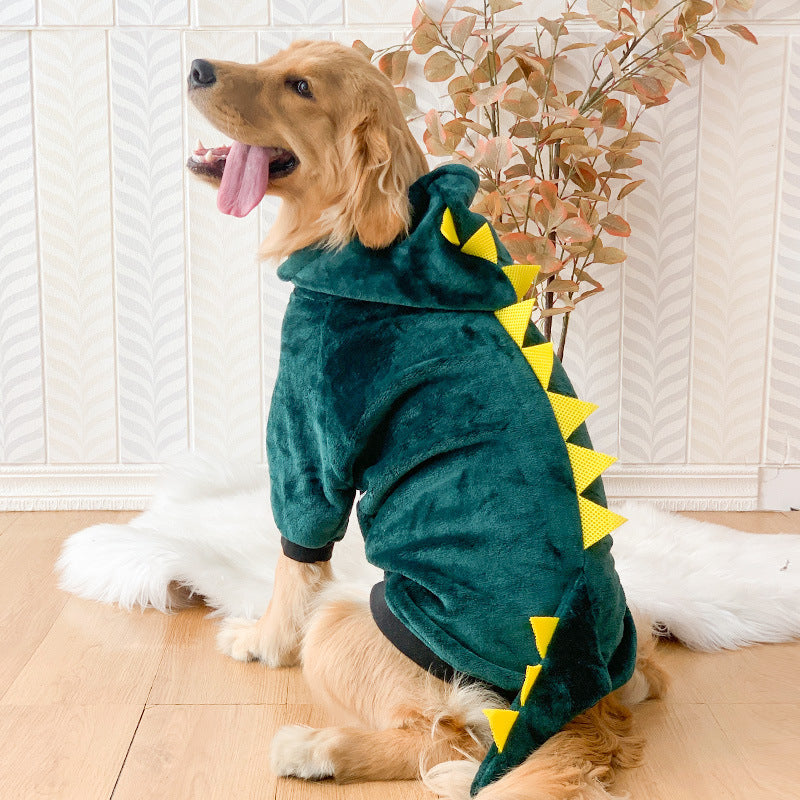 HKM-473619 Tiger Print Pet Costume for Dogs with Wool Lining - Golden Retriever Size