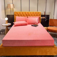 HKM-473683 Coral Velvet Bed Sheet with Crystal Flannel for Simmons Mattress, 180x200-220cm