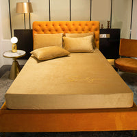 HKM-473683 Coral Velvet Bed Sheet with Crystal Flannel for Simmons Mattress, 180x200-220cm