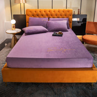HKM-473683 Coral Velvet Bed Sheet with Crystal Flannel for Simmons Mattress, 180x200-220cm