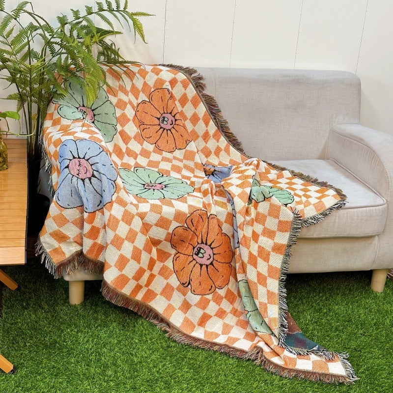 HKM-473683 Geometric Pattern Blanket for All Seasons - 130x160 cm, Multiple Color Options
