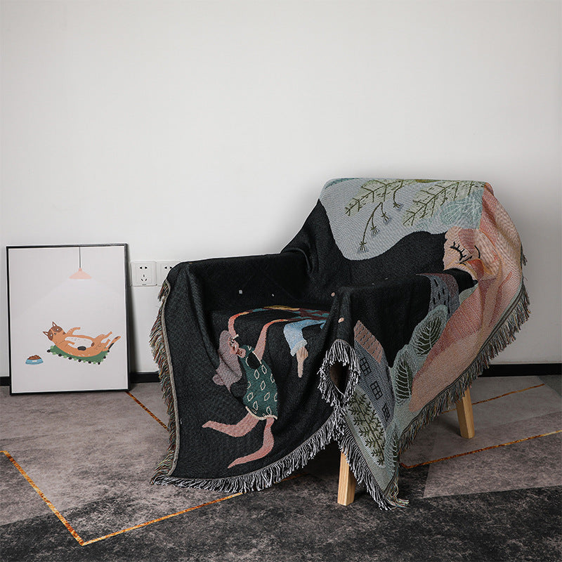 HKM-473683 Geometric Pattern Blanket for All Seasons - 130x160 cm, Multiple Color Options