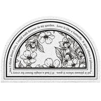 HKM-473747 Nordic Style Non-Slip Semicircle Entrance Door Mat with Plant Flower Design
