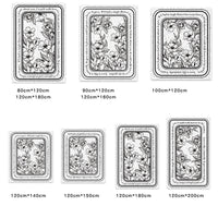 HKM-473747 Nordic Style Non-Slip Semicircle Entrance Door Mat with Plant Flower Design