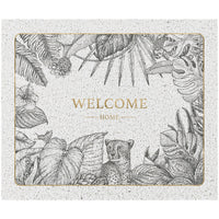 HKM-473747 Nordic Style Non-Slip Semicircle Entrance Door Mat with Plant Flower Design