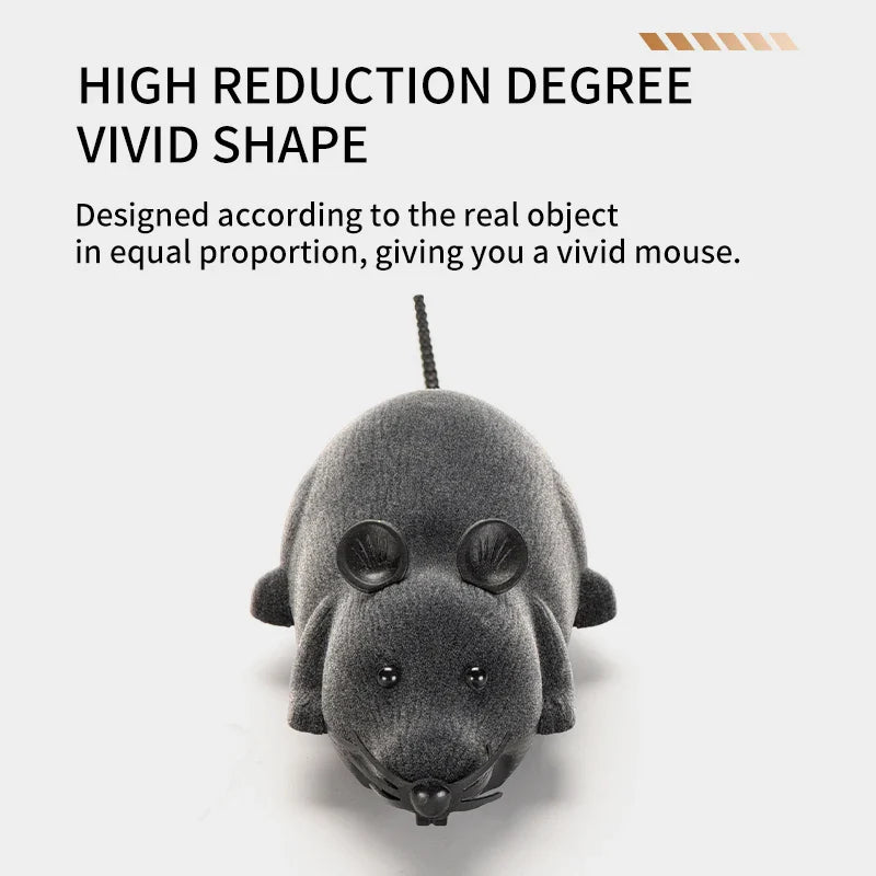 HKM-473939 Remote-Controlled Electric Mouse Toy for Cats and Kittens - Fun Educational Flocking Design