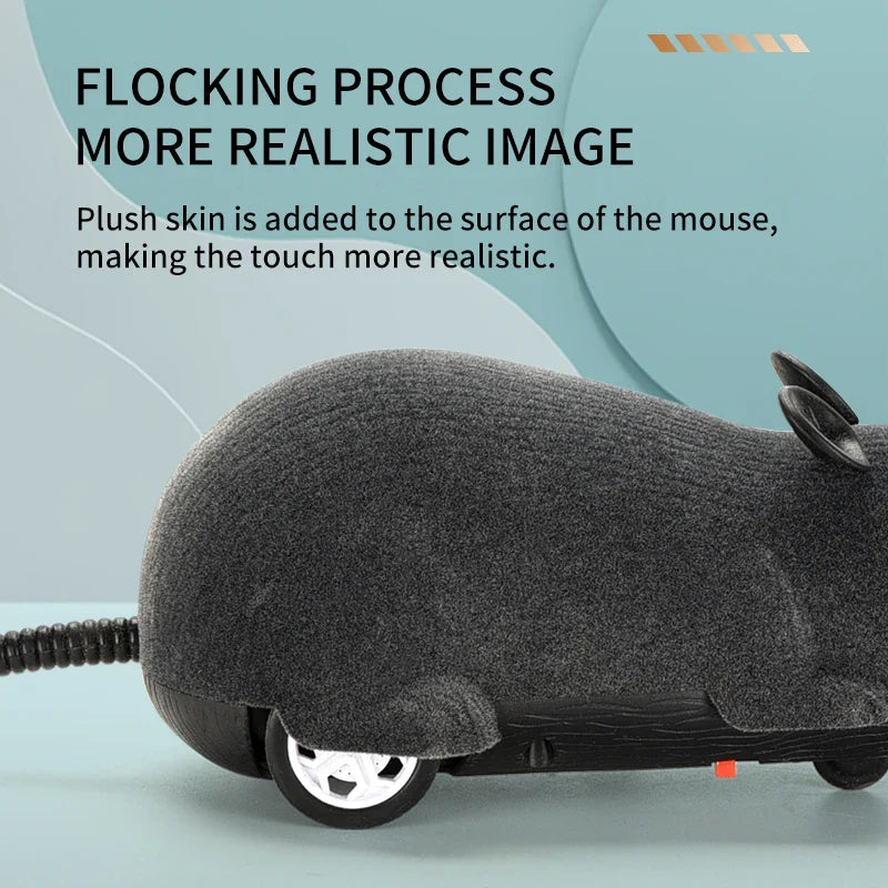 HKM-473939 Remote-Controlled Electric Mouse Toy for Cats and Kittens - Fun Educational Flocking Design