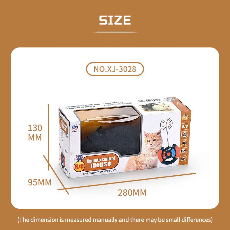 HKM-473939 Remote-Controlled Electric Mouse Toy for Cats and Kittens - Fun Educational Flocking Design