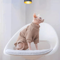 HKM-473939 Stylish Lightweight Moisture-Proof Pet Sweater in Light Brown and Brown, Multiple Sizes Available