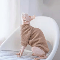 HKM-473939 Stylish Lightweight Moisture-Proof Pet Sweater in Light Brown and Brown, Multiple Sizes Available