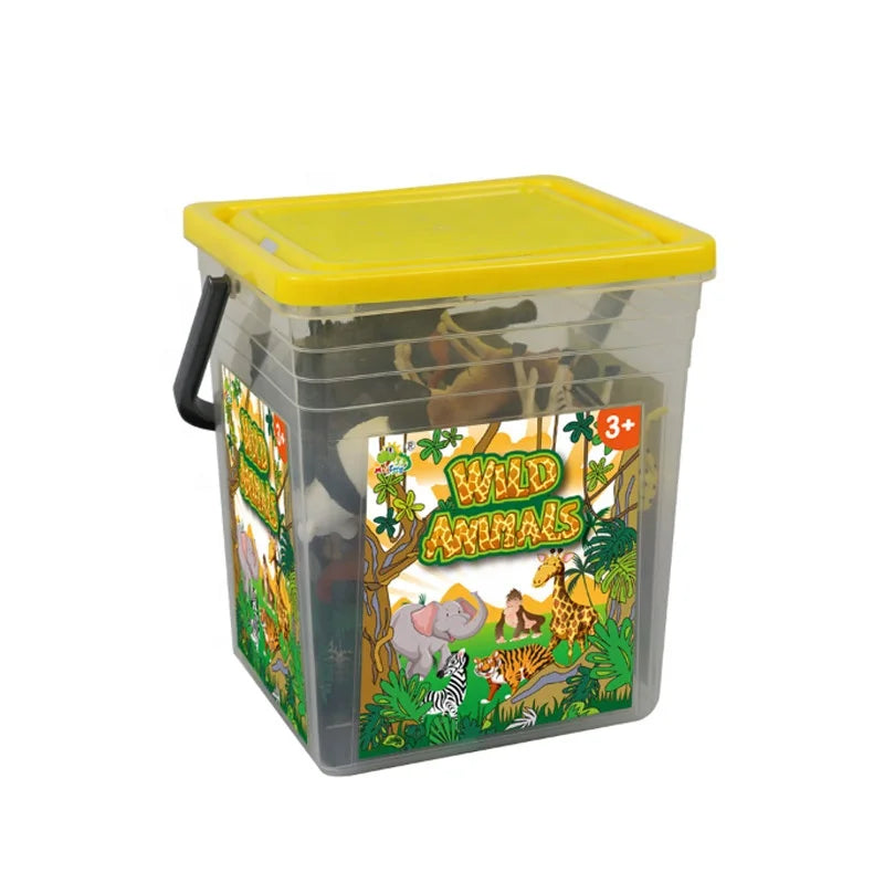 HKM-474195 Wildlife Safari Animal Toy Set - 14 Piece Jungle Adventure for Ages 2-4