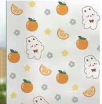 HKM-474451 Frosted Glass Sticker for Windows - Modern Design with Floral and Animal Patterns, 60cm x 100cm
