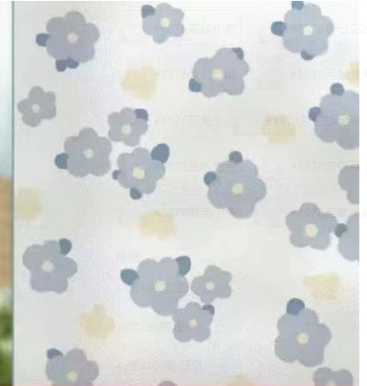 HKM-474451 Frosted Glass Sticker for Windows - Modern Design with Floral and Animal Patterns, 60cm x 100cm