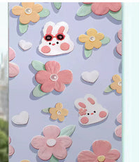 HKM-474451 Frosted Glass Sticker for Windows - Modern Design with Floral and Animal Patterns, 60cm x 100cm