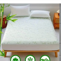 HKM-474515 Bamboo Leaf Waterproof Mattress Protector with Breathable Quilted Design for 1.8m Bed