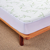 HKM-474515 Bamboo Leaf Waterproof Mattress Protector with Breathable Quilted Design for 1.8m Bed