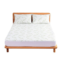 HKM-474515 Bamboo Leaf Waterproof Mattress Protector with Breathable Quilted Design for 1.8m Bed