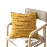 HKM-474579 Fringed Jacquard Cotton and Linen Pillowcase, 45x45cm, Soft PP Cotton Filling for Living Room and Bedroom