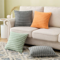 HKM-474643 Modern Stripe Pillow Cover for Living Room and Bedroom - Polyester, Various Colors, 30x50cm & 45x45cm