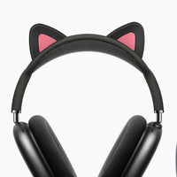HKM-474707 Silicone Cat Ear Protective Sleeve for Wireless Bluetooth Headset - Black/White
