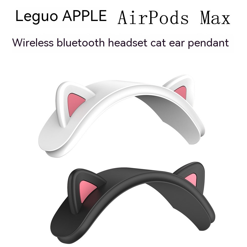 HKM-474707 Silicone Cat Ear Protective Sleeve for Wireless Bluetooth Headset - Black/White