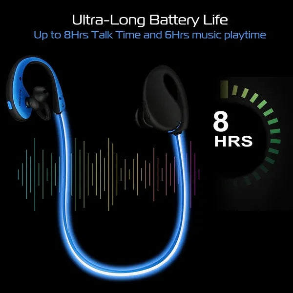 HKM-474707 Wireless V4.1 Neckband Earphones with HD Stereo Sound - Sweat-proof, Long Battery Life, Multiple Colors Available
