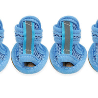 HKM-474835 Breathable Mesh Puppy Sandals with Non-Slip Rubber Sole for Small Dogs - Set of 4