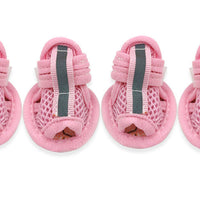 HKM-474835 Breathable Mesh Puppy Sandals with Non-Slip Rubber Sole for Small Dogs - Set of 4