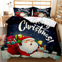 HKM-474835 Festive Red 3D Digital Print Bedding Set - Cartoon Design, Available in Multiple Sizes