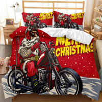 HKM-474835 Festive Red 3D Digital Print Bedding Set - Cartoon Design, Available in Multiple Sizes