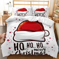 HKM-474835 Festive Red 3D Digital Print Bedding Set - Cartoon Design, Available in Multiple Sizes