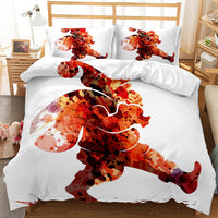 HKM-474835 Festive Red 3D Digital Print Bedding Set - Cartoon Design, Available in Multiple Sizes
