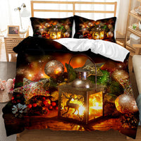 HKM-474835 Festive Red 3D Digital Print Bedding Set - Cartoon Design, Available in Multiple Sizes