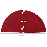 HKM-474963 Elegant Wine Red Christmas Tree Skirt - 120CM Acrylic Decoration for Home & Holiday Display