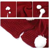 HKM-474963 Elegant Wine Red Christmas Tree Skirt - 120CM Acrylic Decoration for Home & Holiday Display