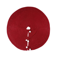 HKM-474963 Elegant Wine Red Christmas Tree Skirt - 120CM Acrylic Decoration for Home & Holiday Display