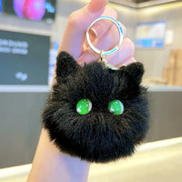 HKM-475347 Cute Plush Cat Keychain for Handbags and Backpacks - Cartoon Pendant with Keyring