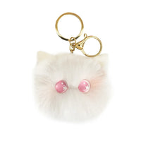 HKM-475347 Cute Plush Cat Keychain for Handbags and Backpacks - Cartoon Pendant with Keyring