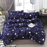 HKM-475347 Korean-style Brushed Bedding Set with Plant and Flower Pattern, Includes Duvet Cover and Pillowcases, 1.2m Size