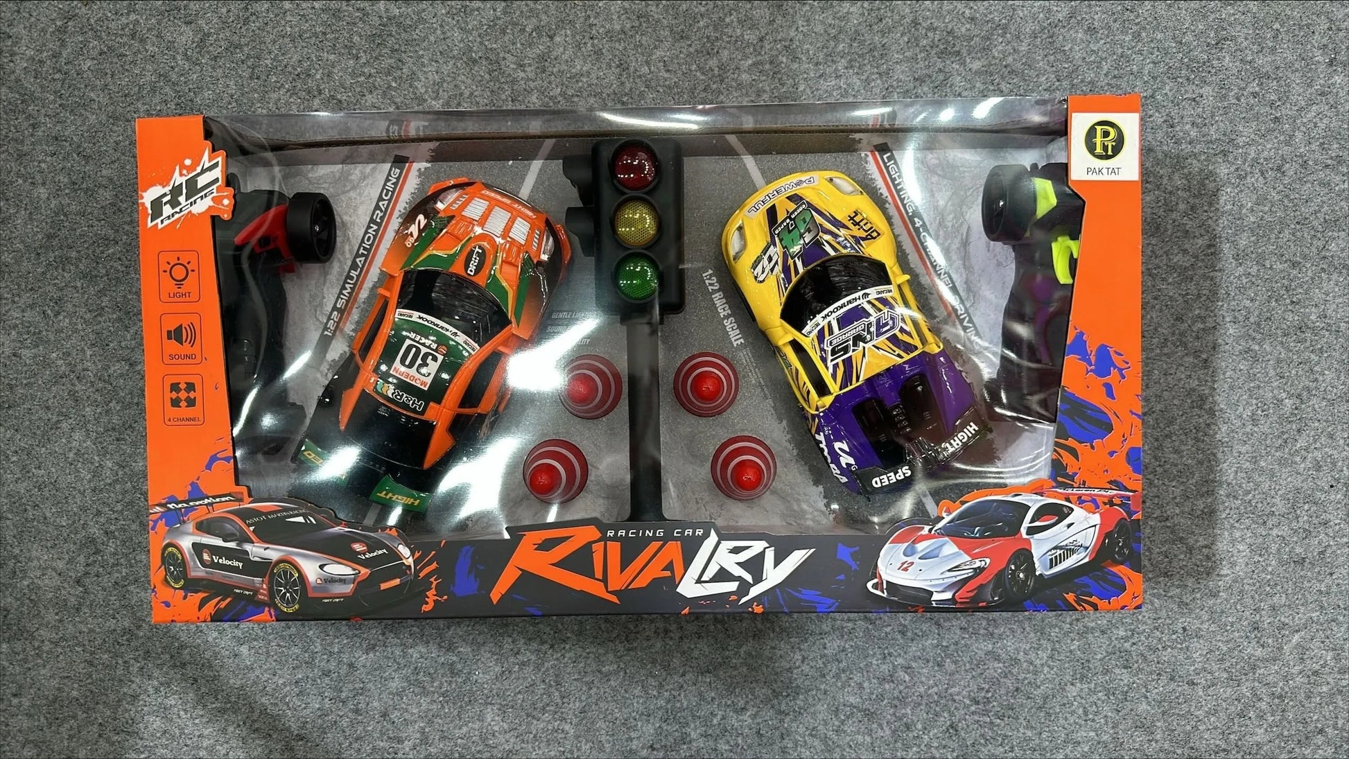 HKM-475475 1:22 Scale Remote Control Drift Racing Car with Four Channel Control - Ready-to-Go, Indoor/Outdoor Use