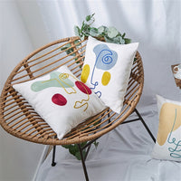 HKM-475475 Geometric Cotton Embroidered Pillowcase - Nordic Style Cushion Cover