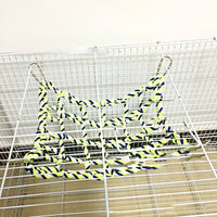 HKM-475603 Small Pet Climbing Net and Hammock for Parrots, Hamsters, Squirrels, and Gliders - Soft, Eco-Friendly Material with 4 Hardware Buckles, 20x28CM
