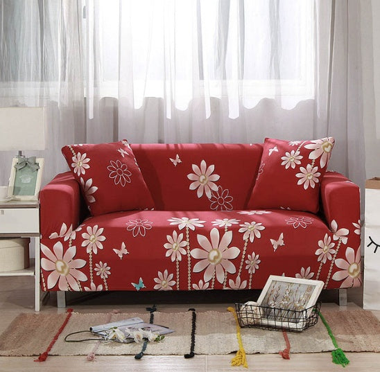 HKM-475731 All-Inclusive Solid Color Polyester Fabric Sofa Cover with Pillowcases