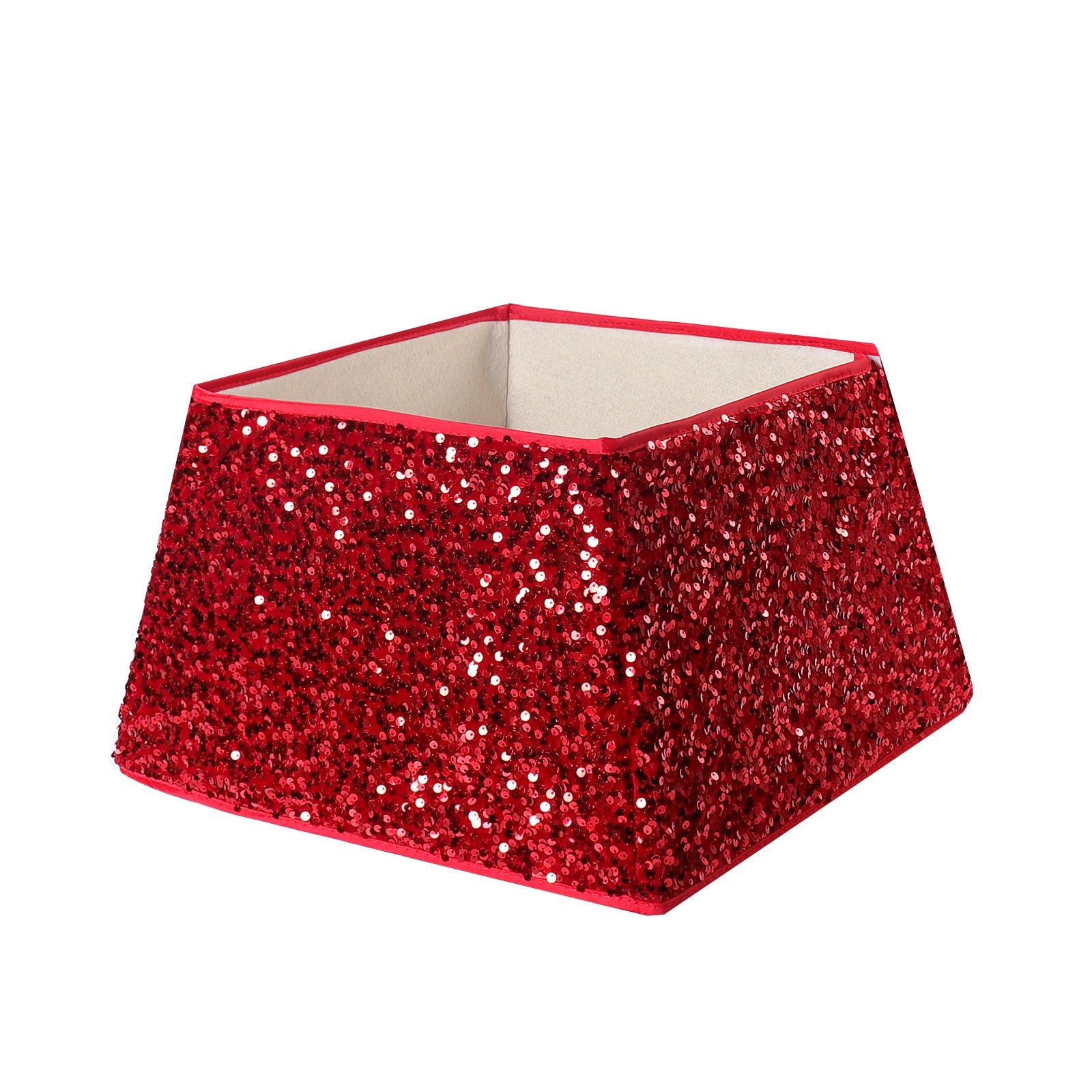 HKM-475795 Sequin Christmas Tree Skirt in Gold, Silver, and Red Paillette Designs