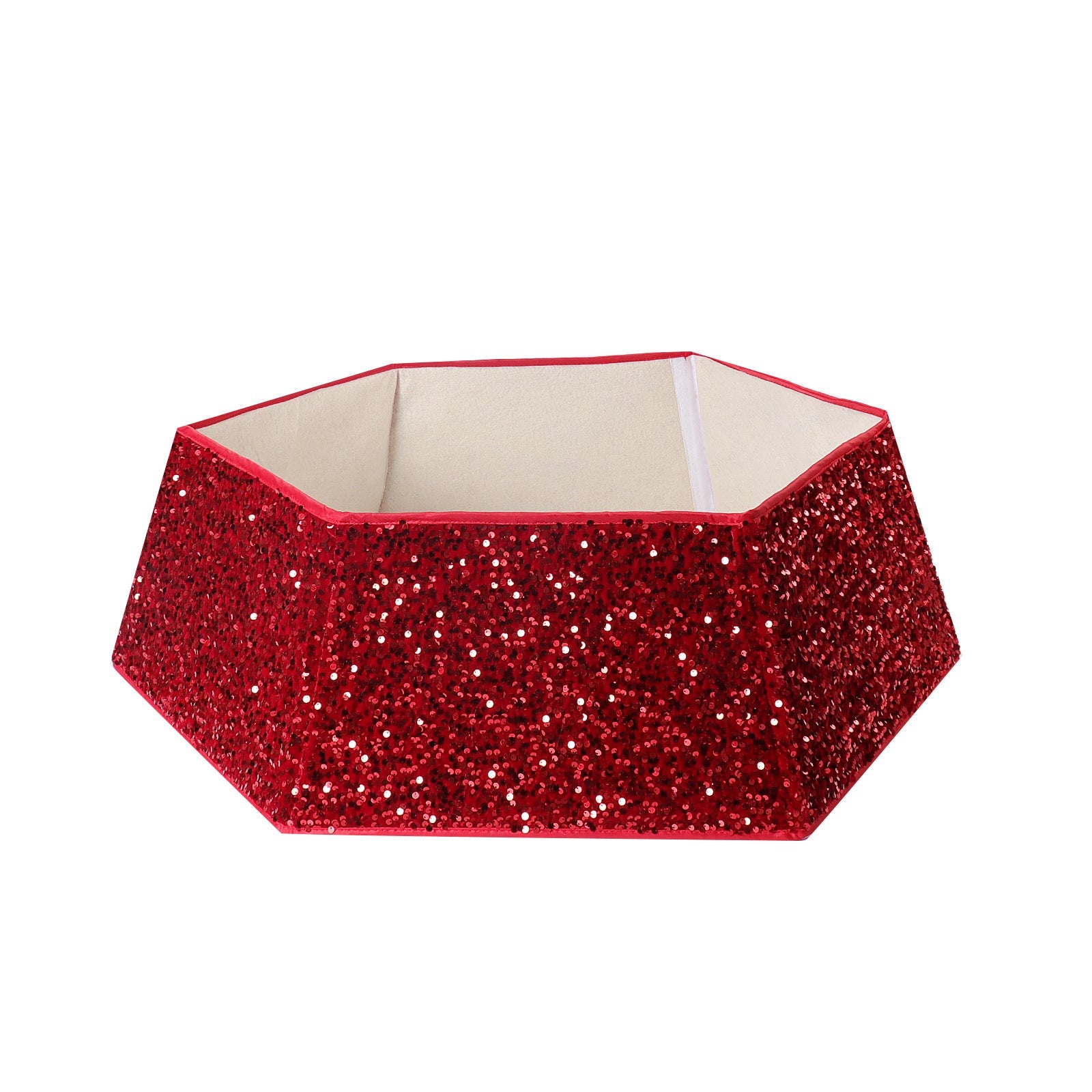 HKM-475795 Sequin Christmas Tree Skirt in Gold, Silver, and Red Paillette Designs